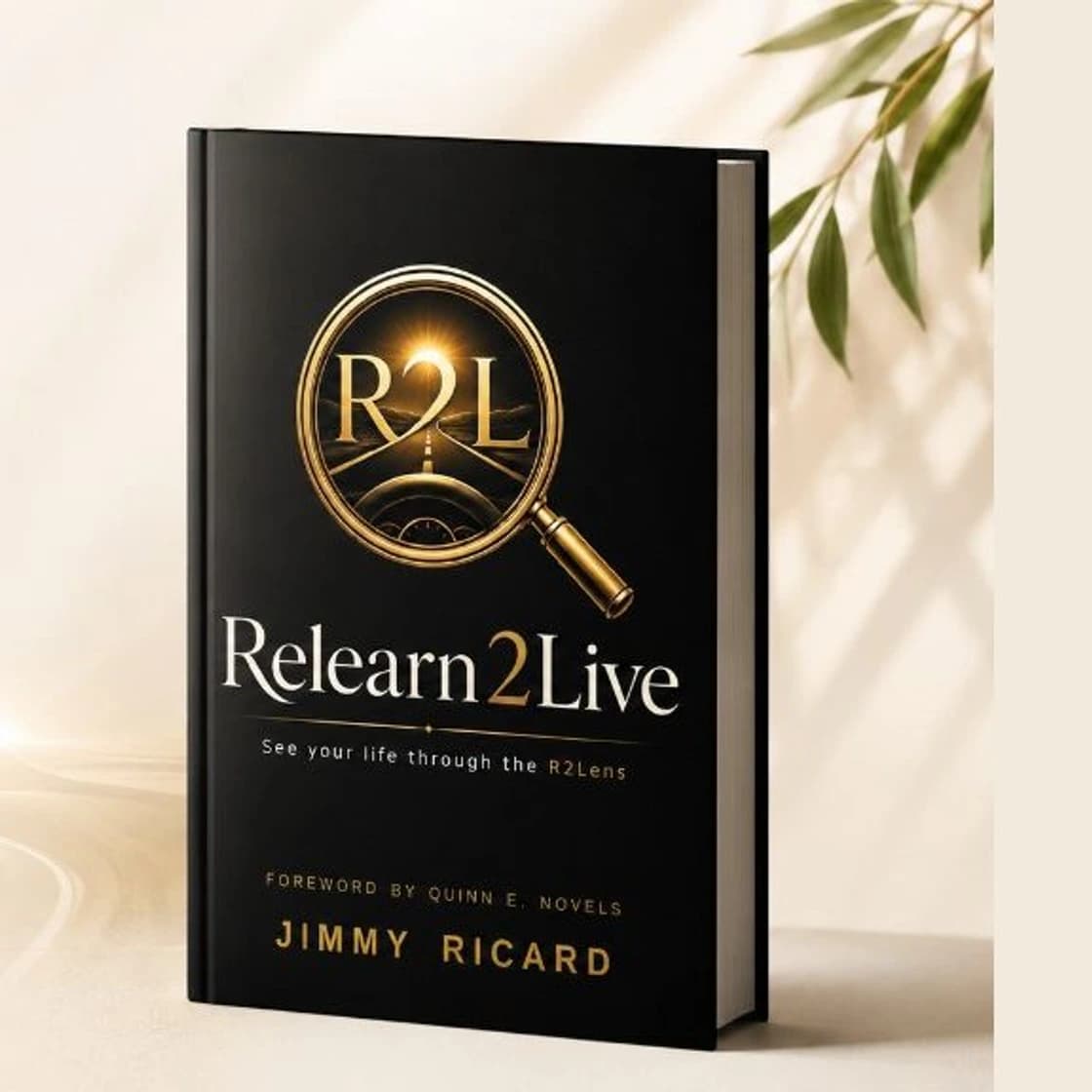 Relearn2Live book with golden road horizon